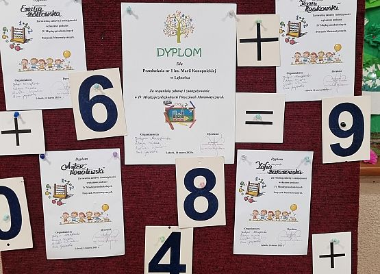 MIĘDZYPRZEDSZKOLNE  POTYCZKI  MATEMATYCZNE grafika